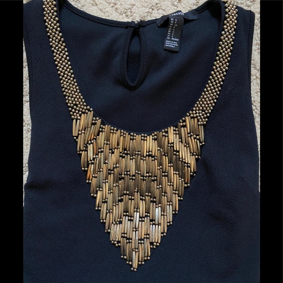 Forever21 dress black w/gold accessories size S - Picture 3 of 6